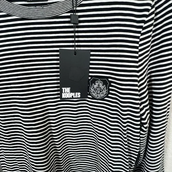 NWT The Kooples Monochrome Striped Top Size 3 or Large - Picture 2 of 4